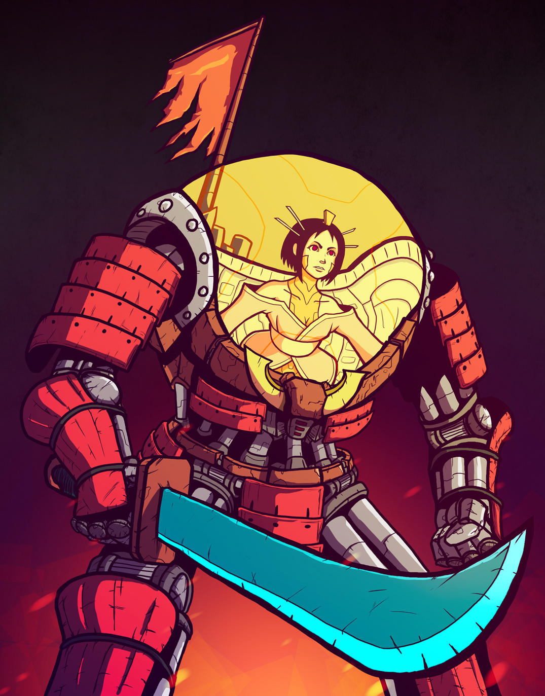 Samurai Mecha Geisha Pilot by BeholderKin