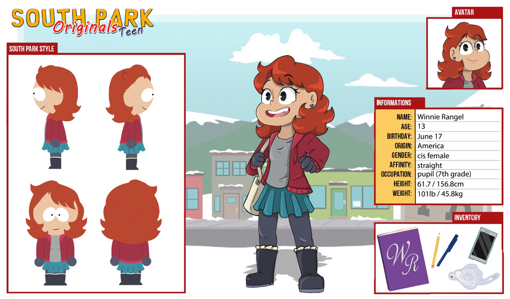 South Park Winnie Rangel Character Sheet by TyelerKostlan on DeviantArt
