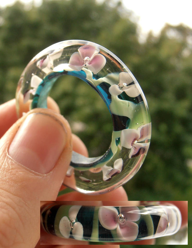 Flower wreath glass ring by fairyfrog