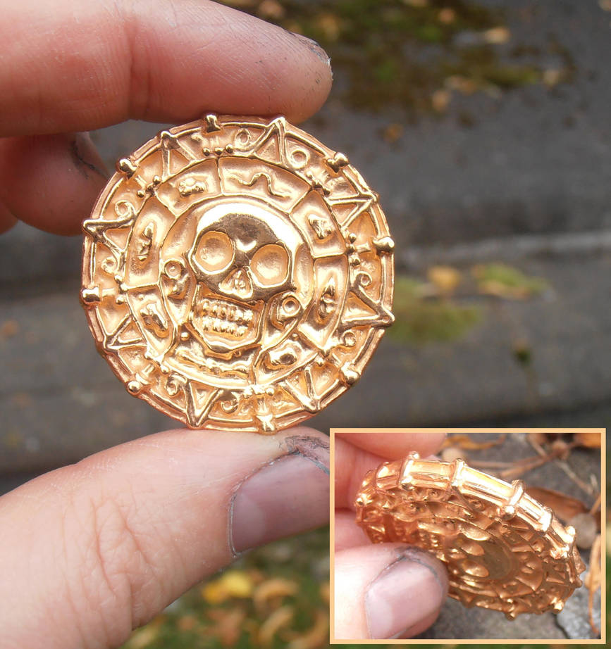 Pirates two-sided gilt sterling silver coin by fairyfrog