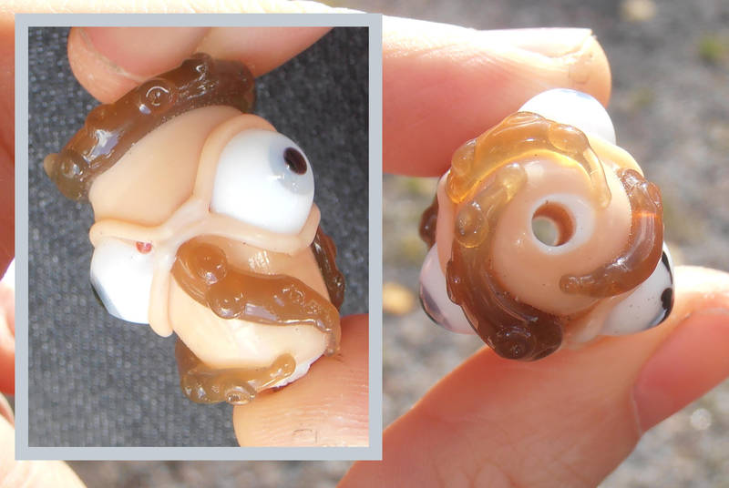 Cthulhoid mini terror glass bead by fairyfrog