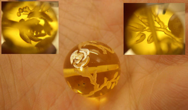 Intaglio bead with roses by fairyfrog