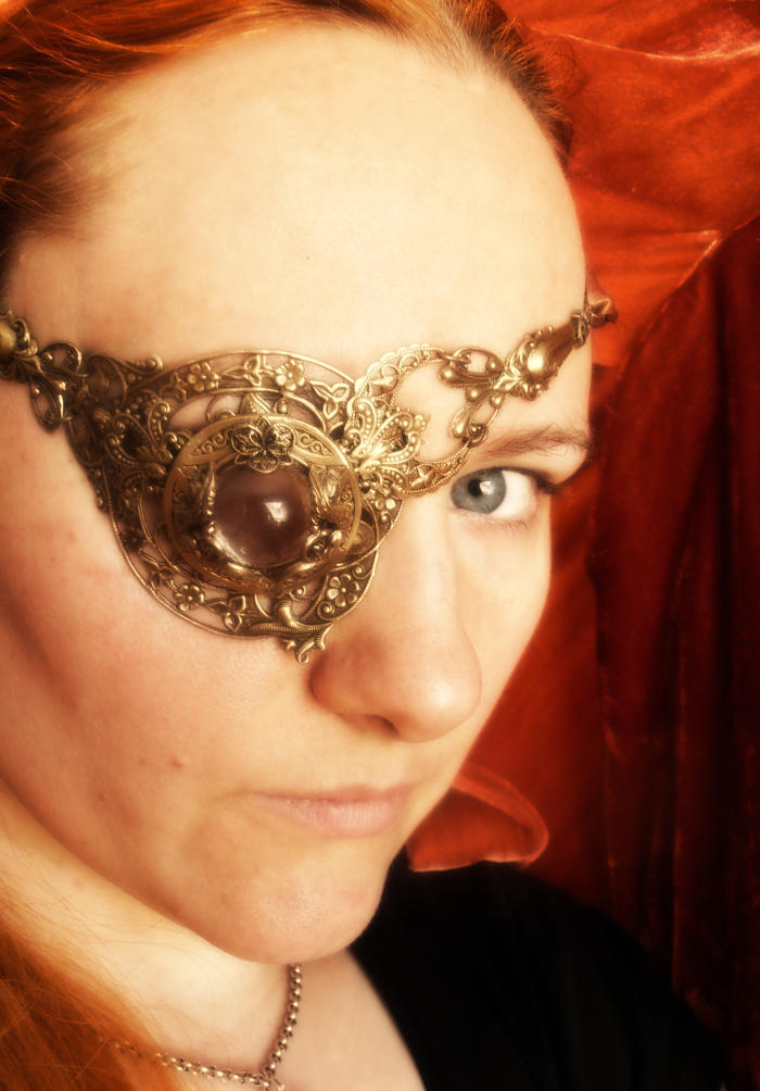 Steampunk eyepatch by fairyfrog