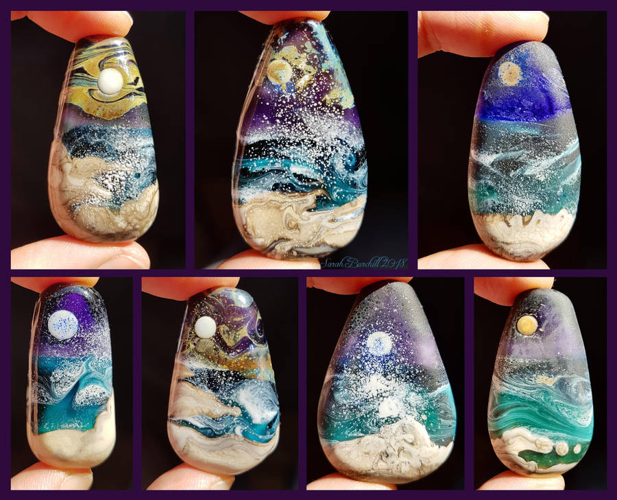 Longing for the Sea glass pendants by fairyfrog