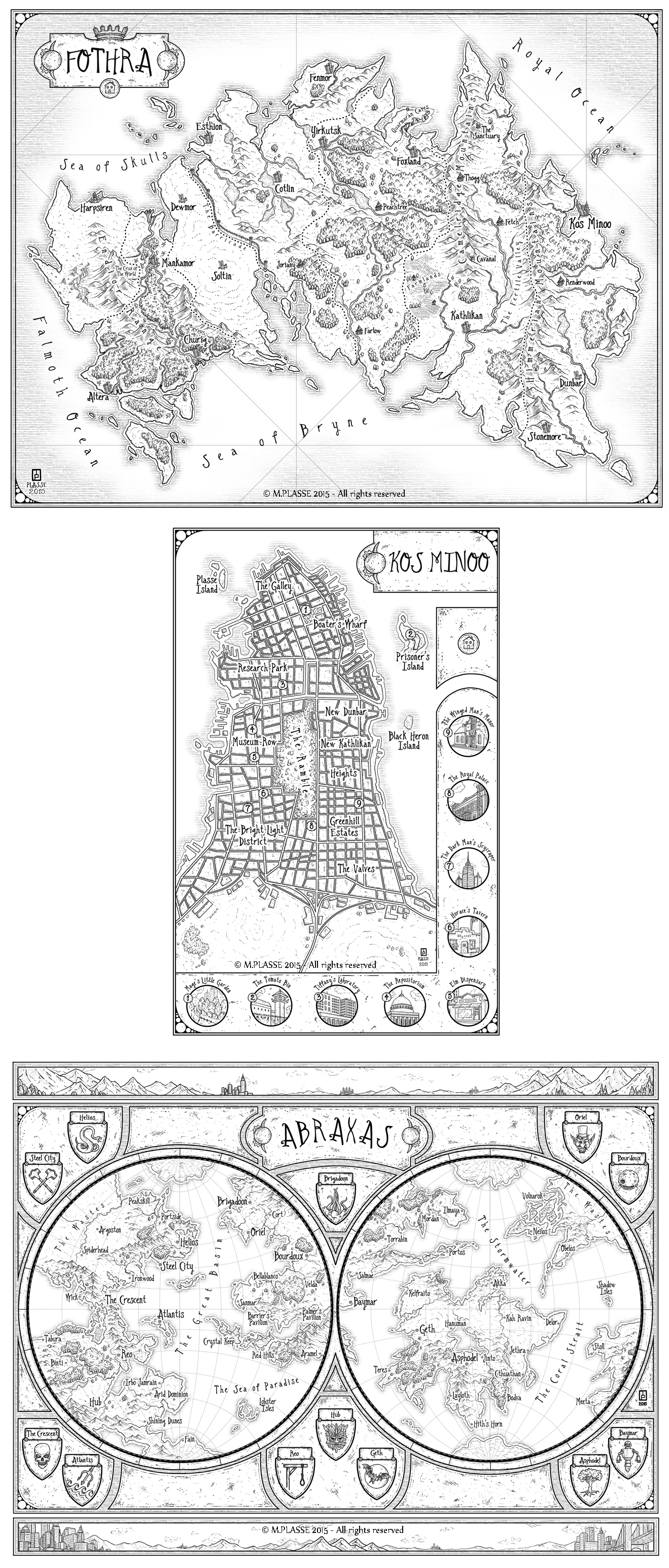 Househead - Set of fantasy maps by MaximePLASSE