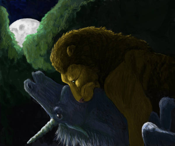 Lion and the Unicorn by brindlegreyhound