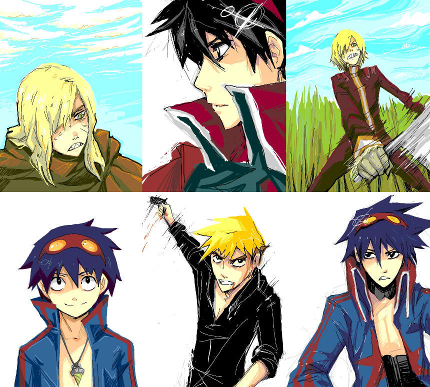 TTGL tegaki by Ninjin-nezumi