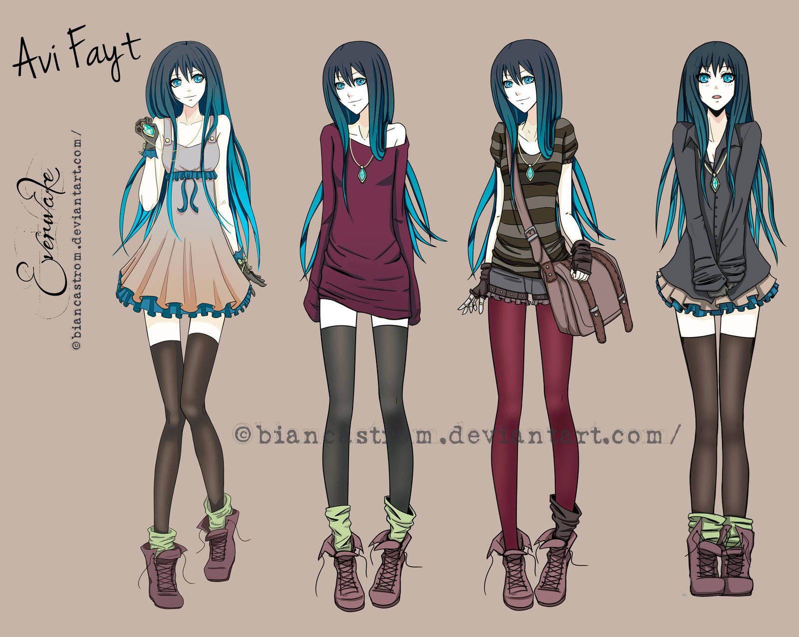 Avi's outfits by biancaloran