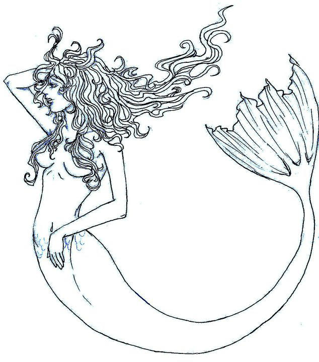 Mermaid Outline by pandabearr on DeviantArt