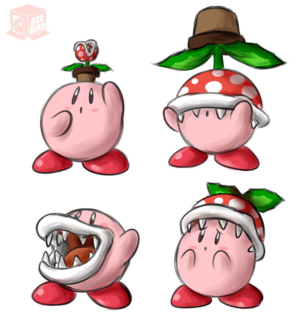 If Kirby ate a Piranha Plant, how would he look? by