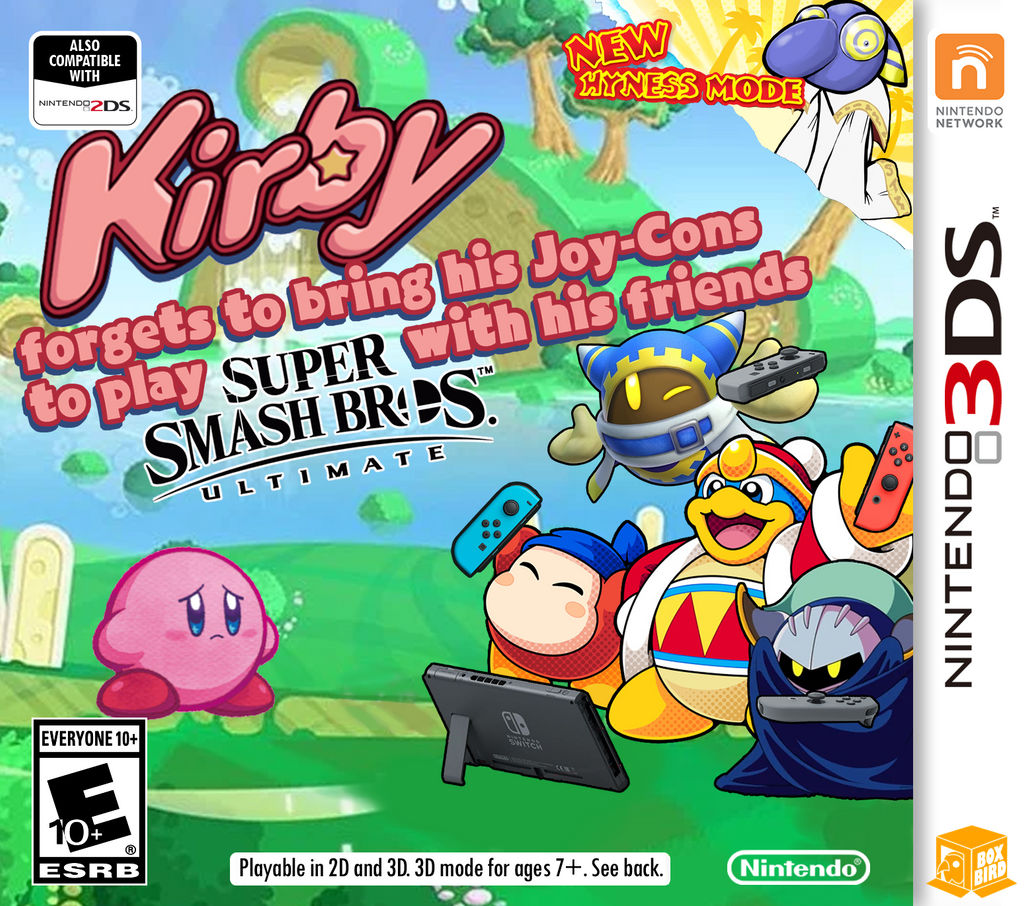 Kirby forgets to bring his Joy-Cons to play Smash by BoxBird on DeviantArt