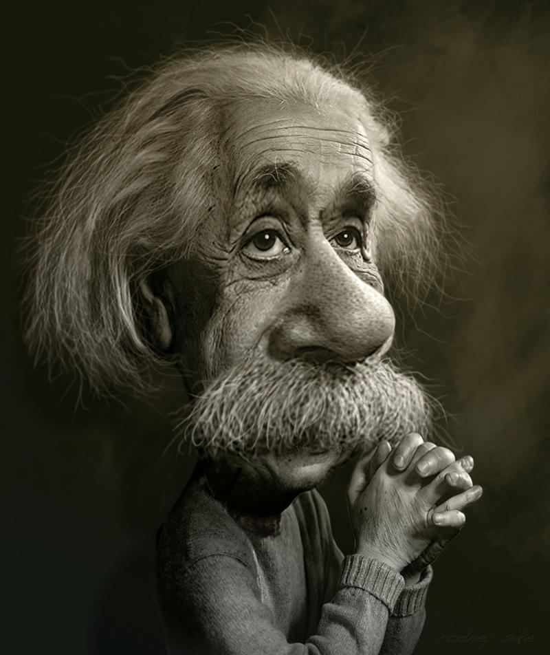 Albert Einstein Caricature Study by RodneyPike