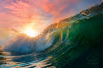 Sunset Ocean Wave by Vitaly-Sokol