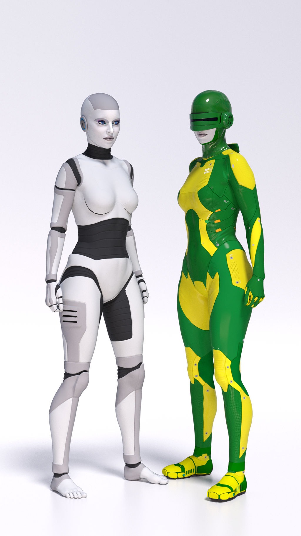 Robot with and without special suit by hhemken