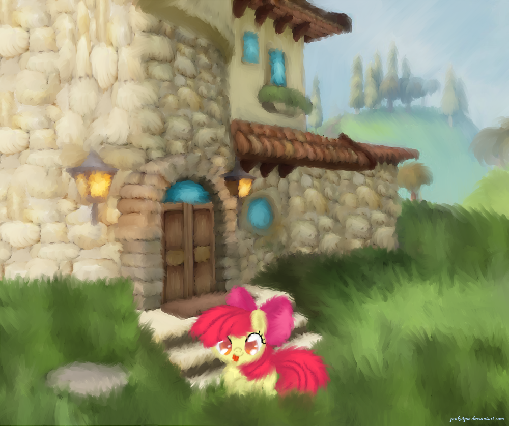 Applebloom Playing by Pinki3pie