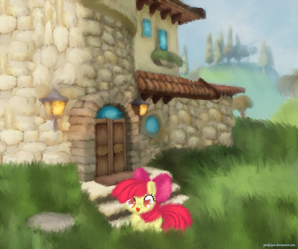 Applebloom Playing by Pinki3pie