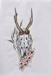 Roedeer skull - Tattoo Design (better quality) by MySweetDarkness