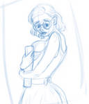 Shy school girl sketch by Gisarts
