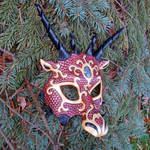 Red and Gold Dragon Mask by merimask