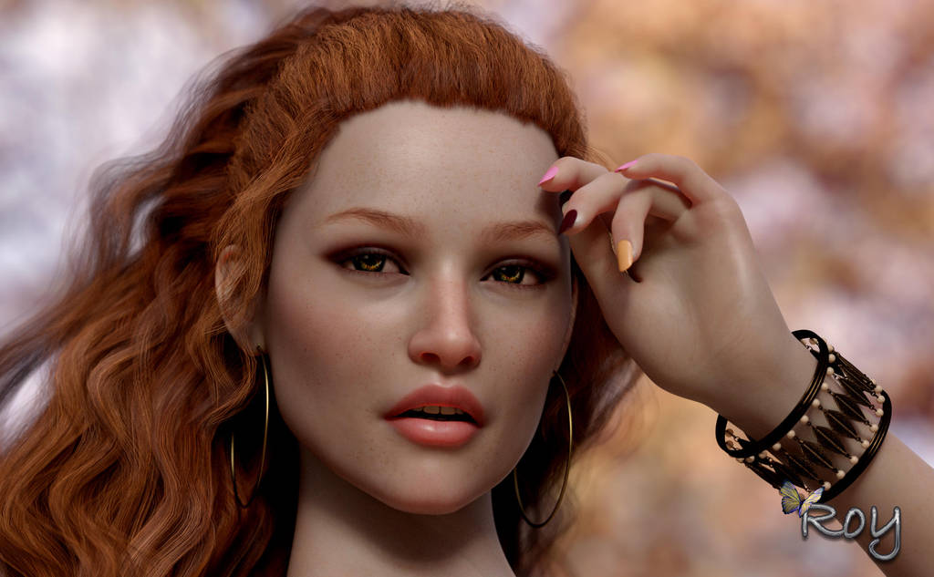Autumn Redhead Beauty by Roy3D