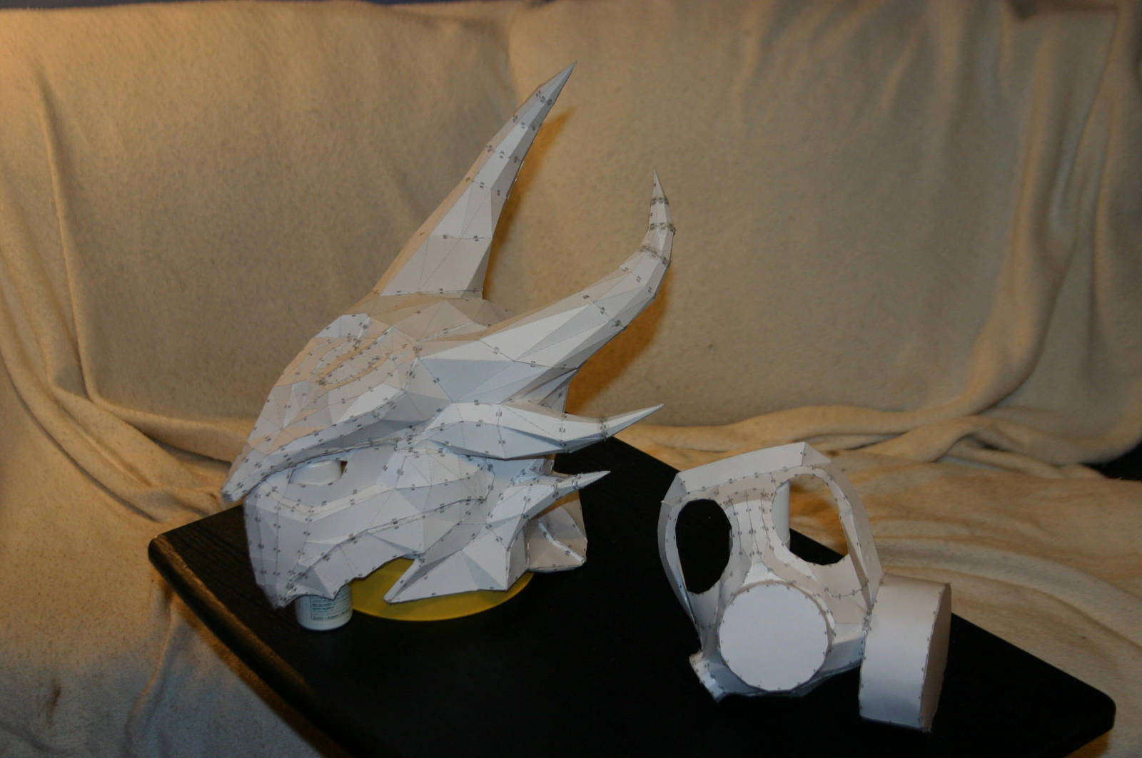 Papercraft Gas Mask Daedric Helmet and Gas Mask Pepakura Bases by Frostbyte250