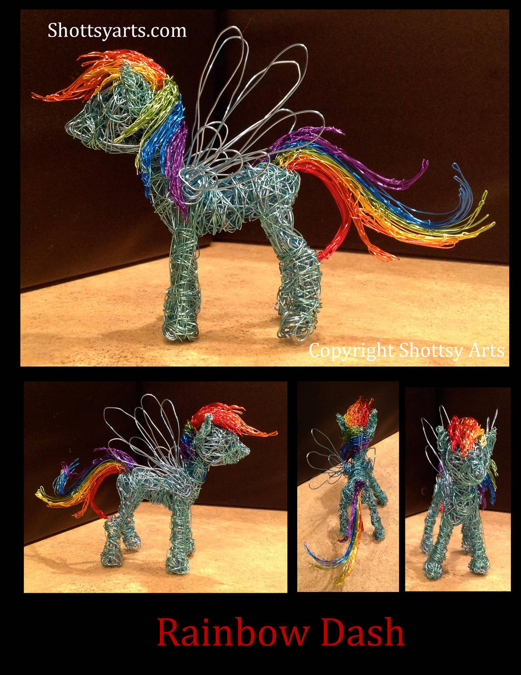 Rainbow Dash wire sculpture by shottsy85
