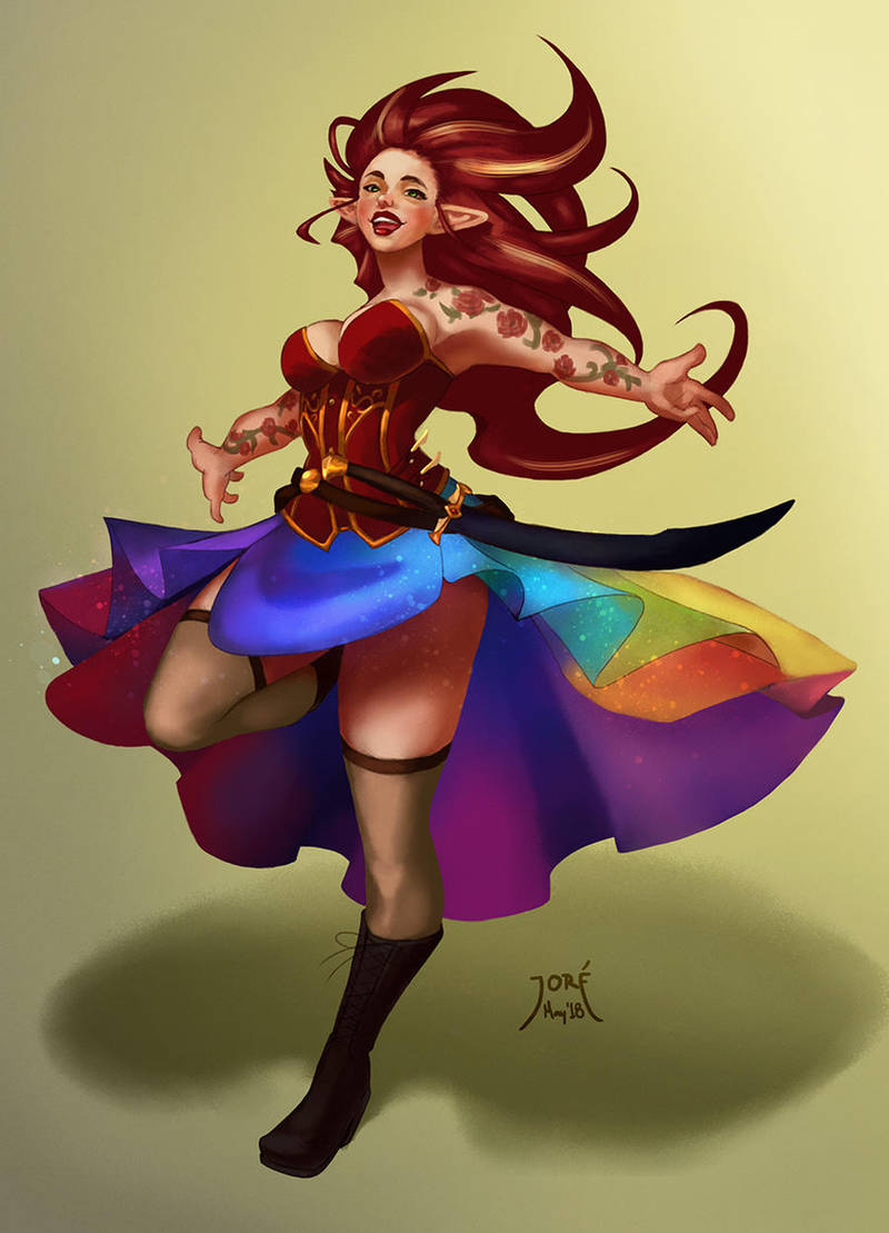 Elf Bard Commission by ElJore