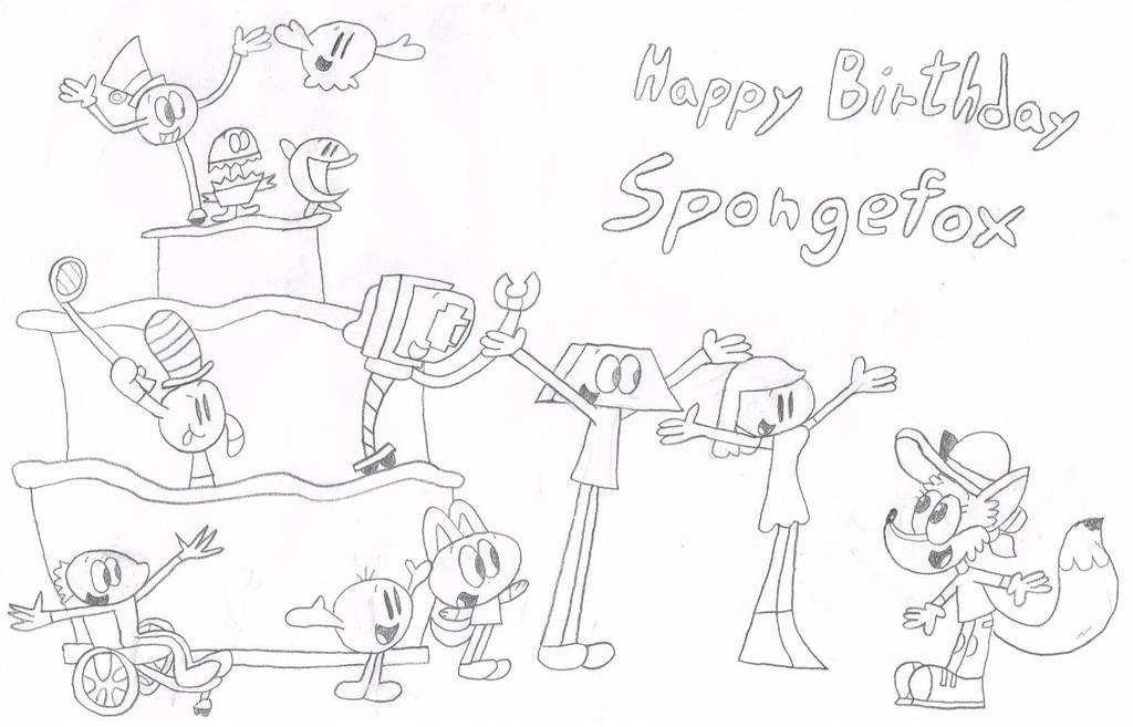Happy Birthday spongefox by thecrazyworldofjack