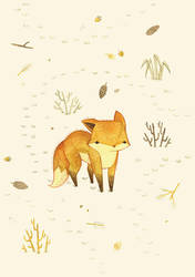 Lonely Winter Fox by teaganwhite