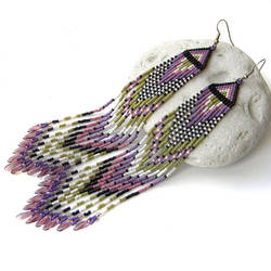 Long Earrings Seed Bead Purple Olive By Anabel27 On Long Earrings Seed Bead Purple Olive By Anabel27 On Deviantart
