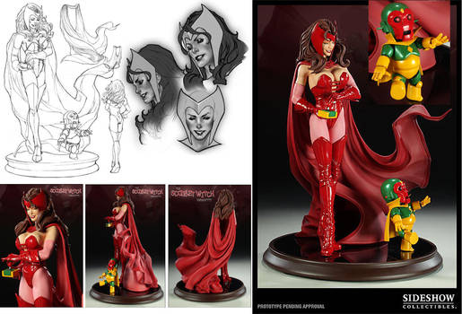 Scarlet Witch statue designs by diablo2003