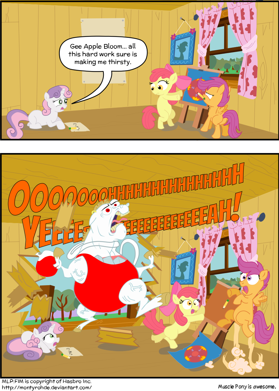 Muscle Pony learns his second word! by MontyRohde