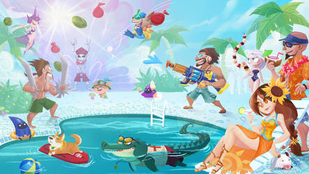 Pool Party by inkinesss