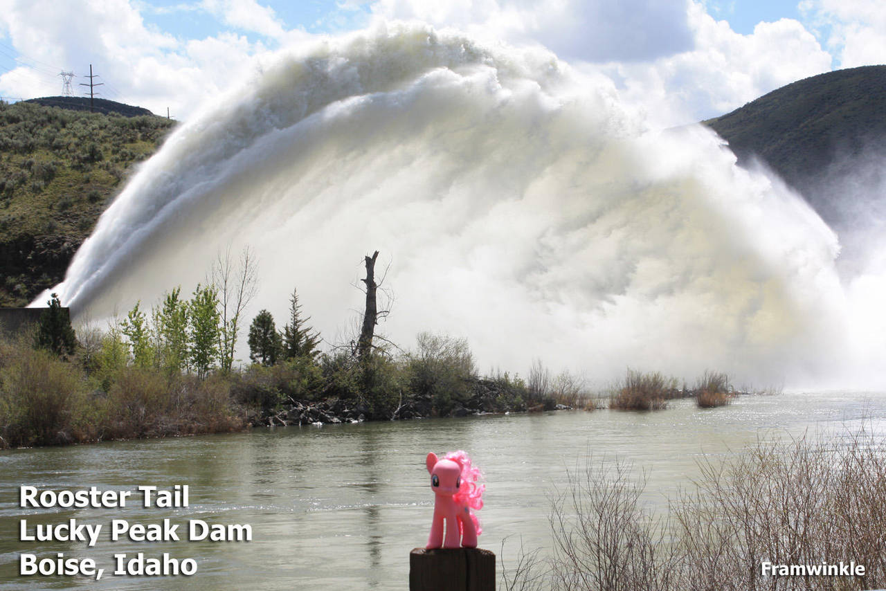 Pinkie Pie at the Lucky Peak Dam Rooster Tail by Framwinkle