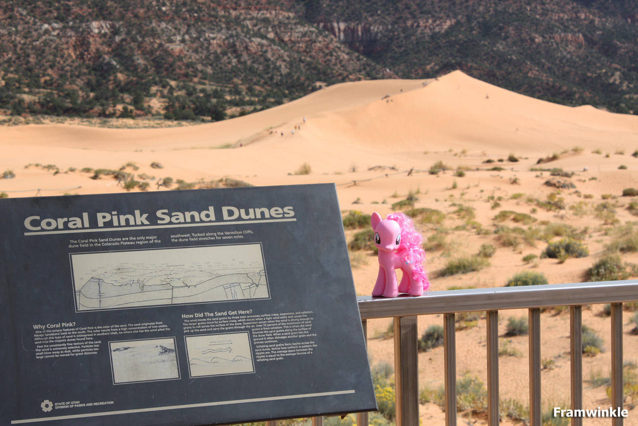 Pinkie Pie visits the Coral Pink Sand Dunes by Framwinkle