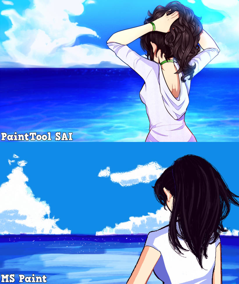 MS Paint VS PaintTool SAI by FlyingPings