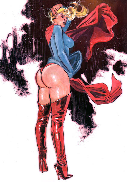 Supergirl-windy-upskirt Watercolor Lorez by synthetikxs