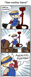 Domestic Avengers - Den mother Steve by caycowa