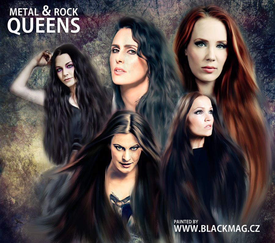 metal and rock Queens - digital painting by perlaque