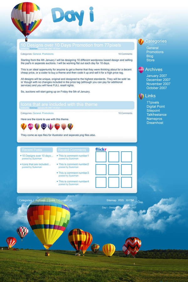 10Days 10Wordpress Themes Day1 by 77pixels