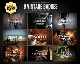 Vintage Badges PSD Template by Grandelelo