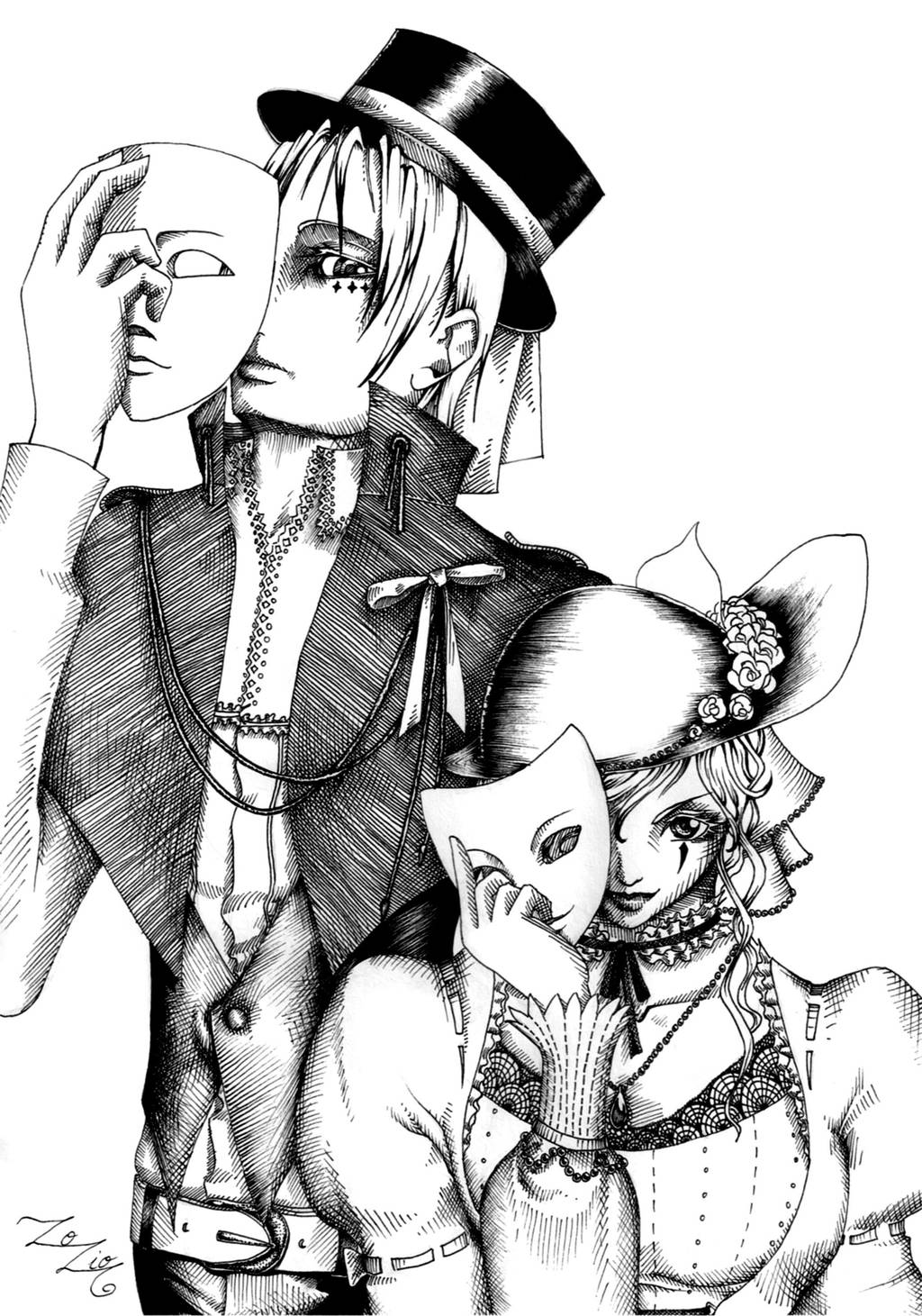 Derriere les masques by Nefeldta