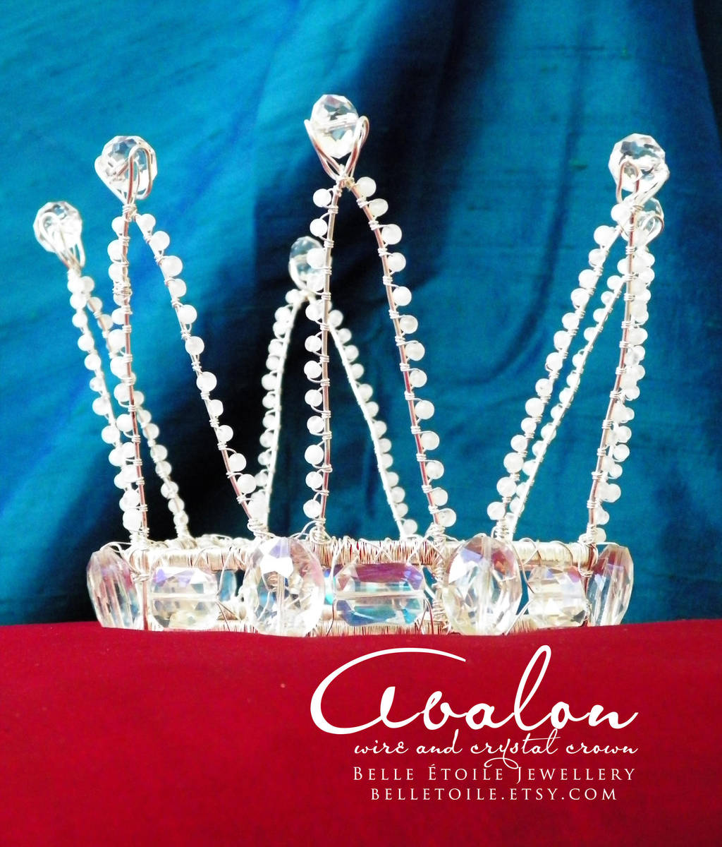 Avalon - wire, crystal, and moonstone mini coronet by zephyrofgod
