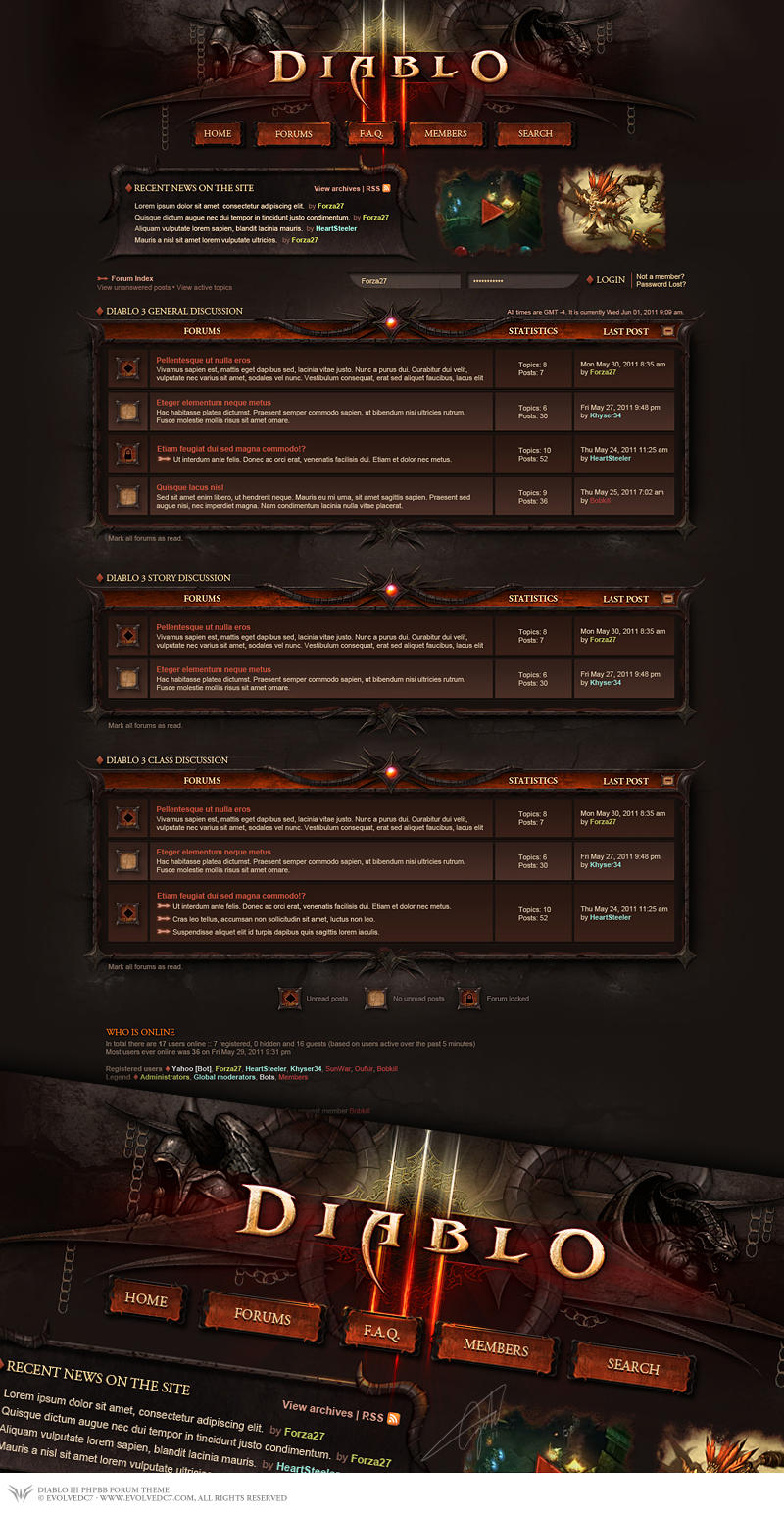 Diablo III phpBB Theme by Forza27