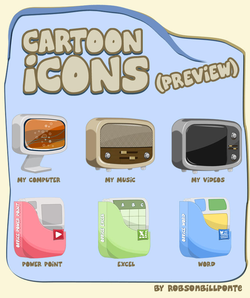 Cartoon Icons Preview by Robsonbillponte666