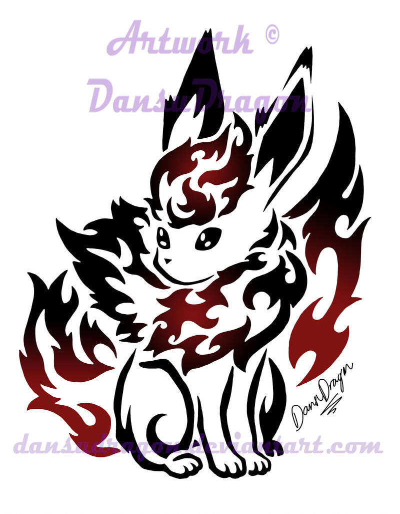 Tribal Sitting Flareon Commission By Dansudragon On Deviantart