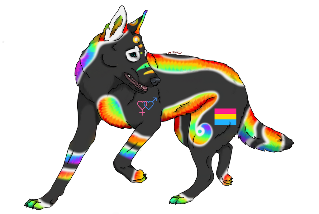 Pansexual Symbol and flag - PRIDE Dog Litter by CalicoWoolfe on DeviantArt