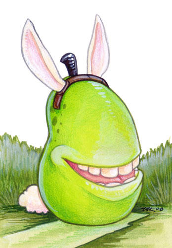 Biting Bunny Pear by ursulav
