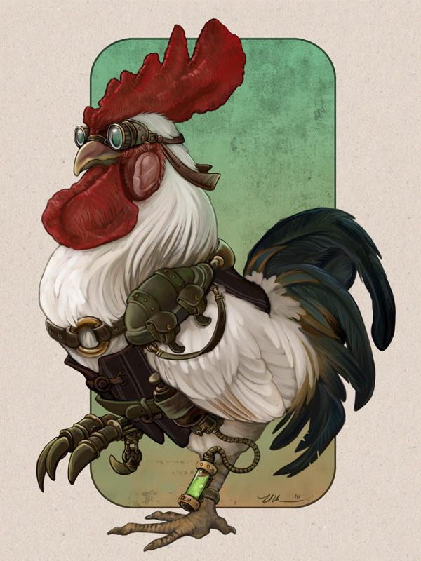 Steampunk Rooster by ursulav