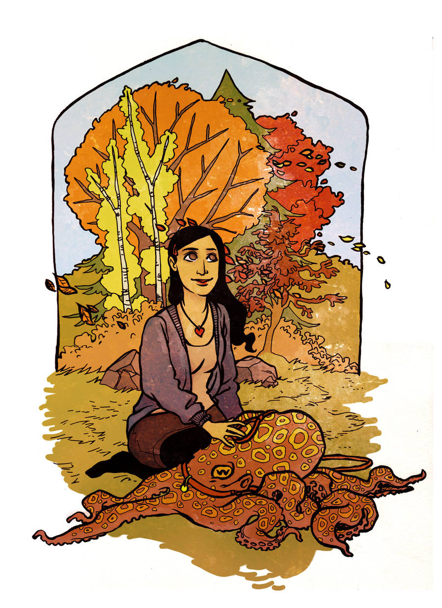 autumn octopus walk by amytaluuri